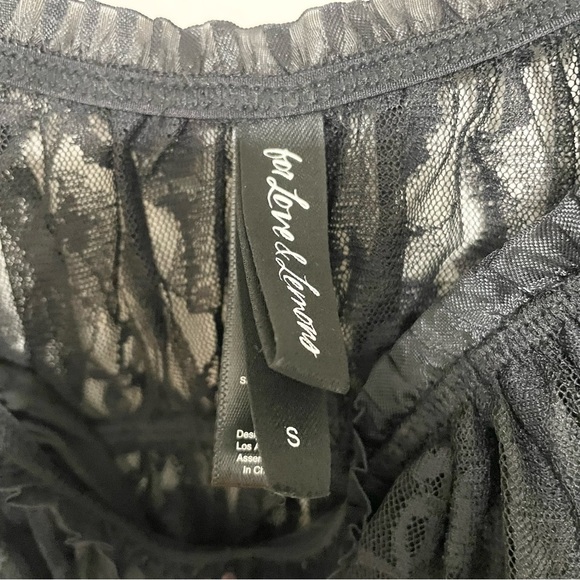 FOR LOVE AND LEMONS Black Sheer Lace Belle Top Size Small - Picture 6 of 7